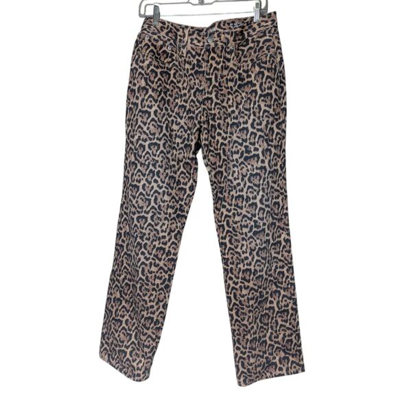 J. Crew Leopard Print Jeans Mid-Rise Slouchy Statement Animal Print Size 26 - Picture 2 of 10